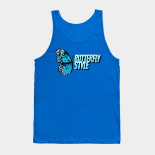 Butterfly Style Blue Tank Top